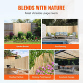 Natural Bamboo Slat Screening Privacy Bamboo Slat Fence 6 ft H x 16 ft L